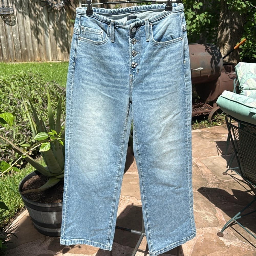 New ▶️ FREE PEOPLE ◀️ Edwin Marli Ankle Mid Rise Cropped Wide Leg Jeans Size 26 - Picture 3 of 13